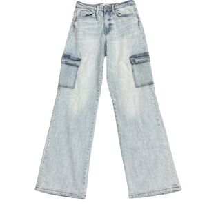 Vervet Cargo Straight Leg Jeans Size 25 Light Wash | Like New